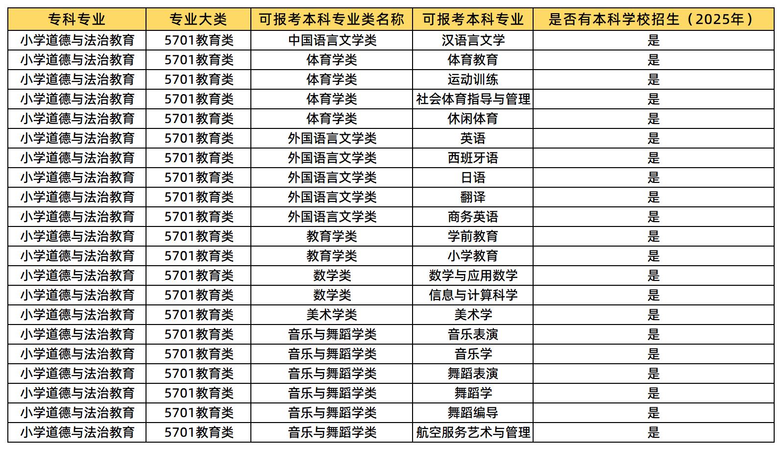 小学道德与法治教育可报的专业